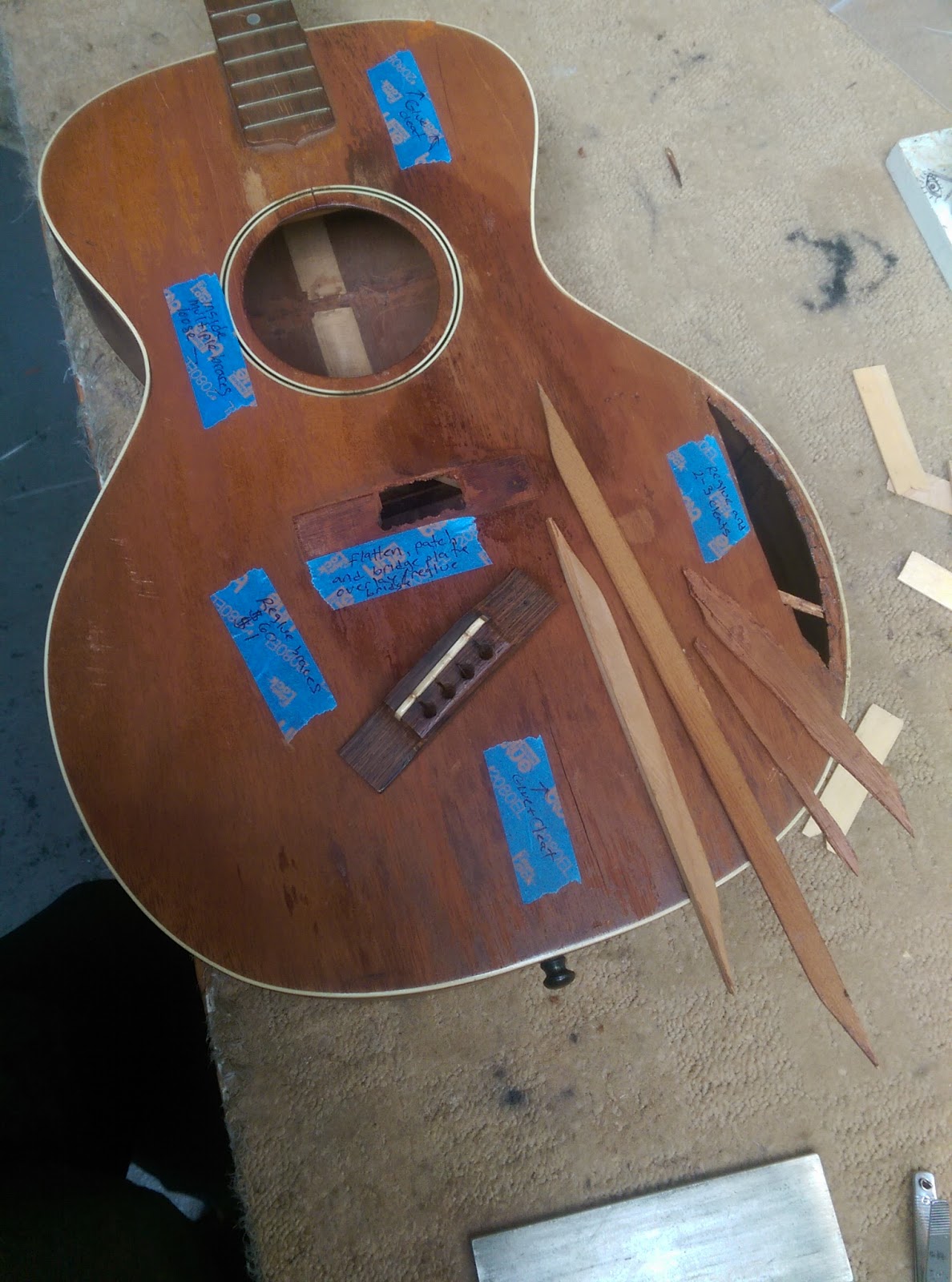 Gates Guitar Repair and Restoration "The Gibson" Restoration of a 1920