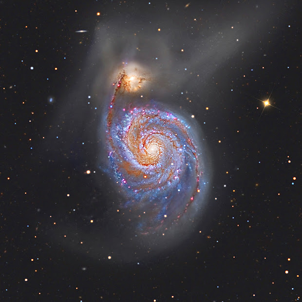 A stunning deep image of M51, the Whirlpool Galaxy!