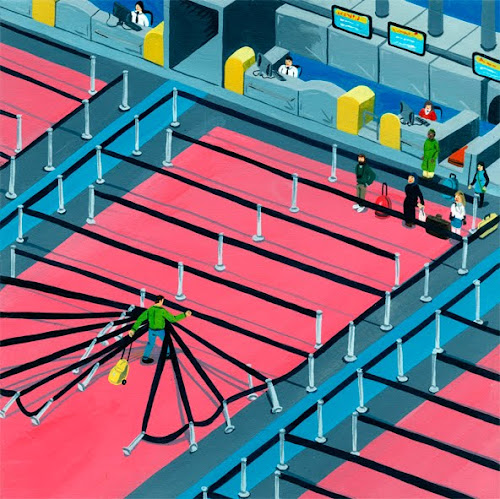 check-in. HUMOR grafico. CUIDADO con los HUEVOS