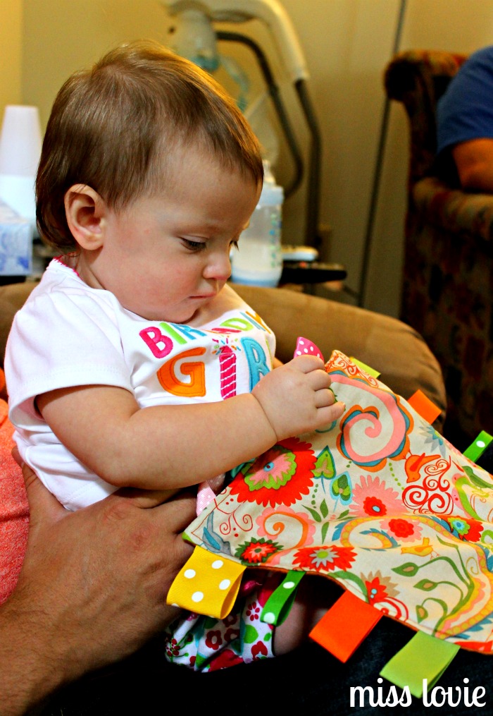 Miss Lovie Crinkle Tag Toy=Easiest DIY Baby Toy Ever