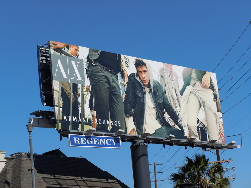 AX male model hoodie billboard
