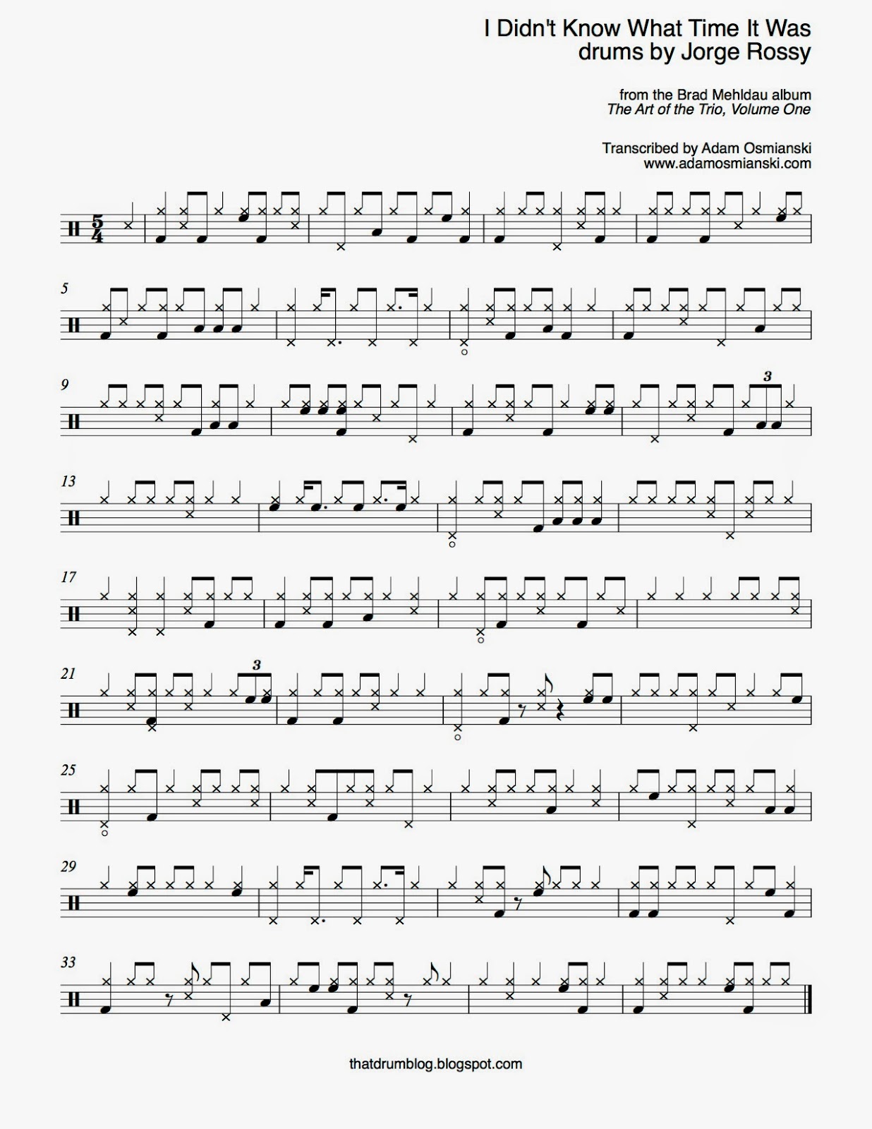 Brad Mehldau Transcription