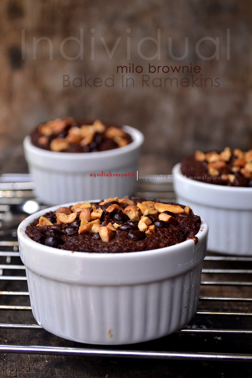 Individual Milo Brownie Baked In Ramekins