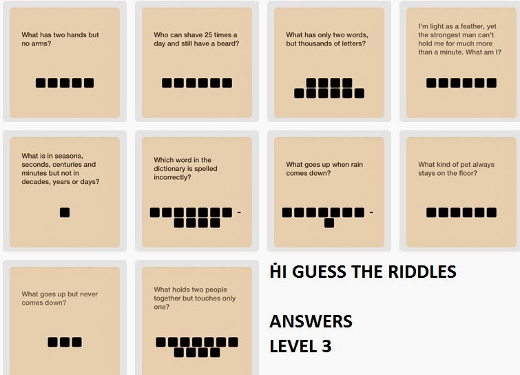 Answers Walkthrough For All Games Levels 1 2 3 4 5 6 7 8 9 10 11