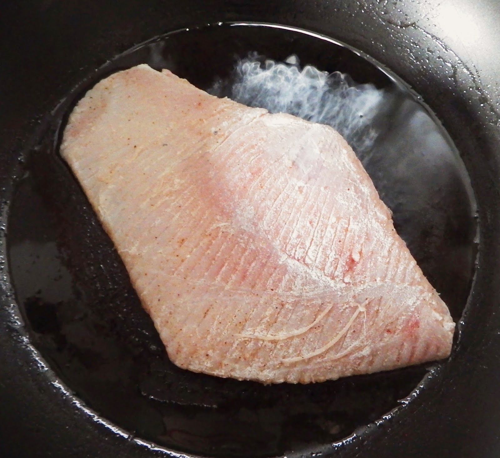 Food By Bram Panfried Skate Wing with Warm Cactus Salad (Ensalada