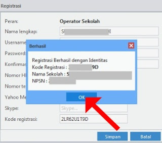 registrasi operator sekolah berhasil registrasi operator sekolah berhasil