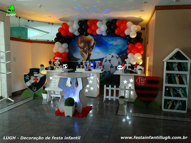Tema Futebol - Decoração provençal simples Decoração provençal tema Futebol para festa de aniversário infantil