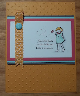 Card made with retiring Stampin'UP! stamp set: Lean on Me and Dotted Scallop Ribbon.