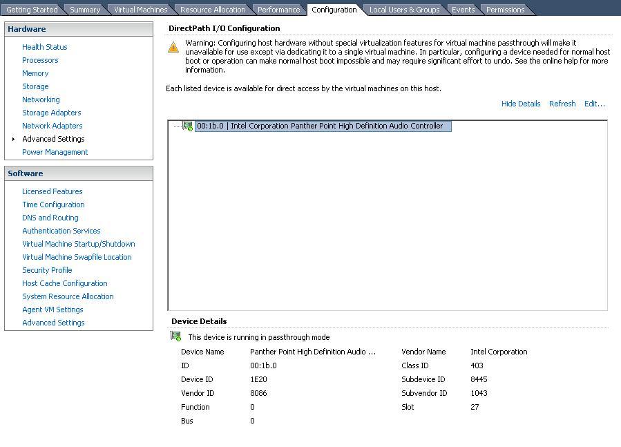 Sysadmin Stories VMware DirectPath I/O adding passthrough PCI