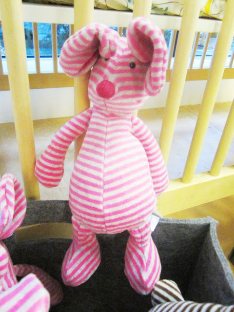striped pink pig stuffed animal