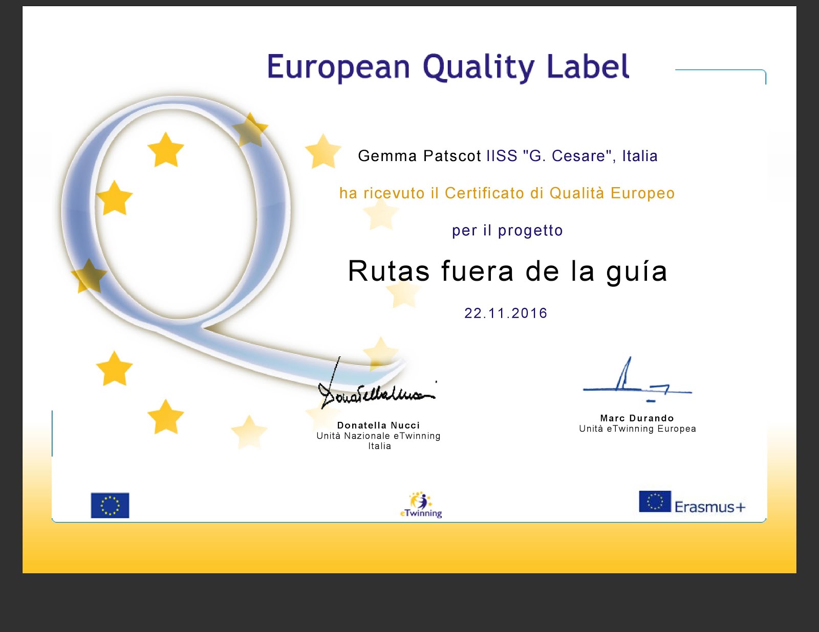ETWINNING - European Quality Label