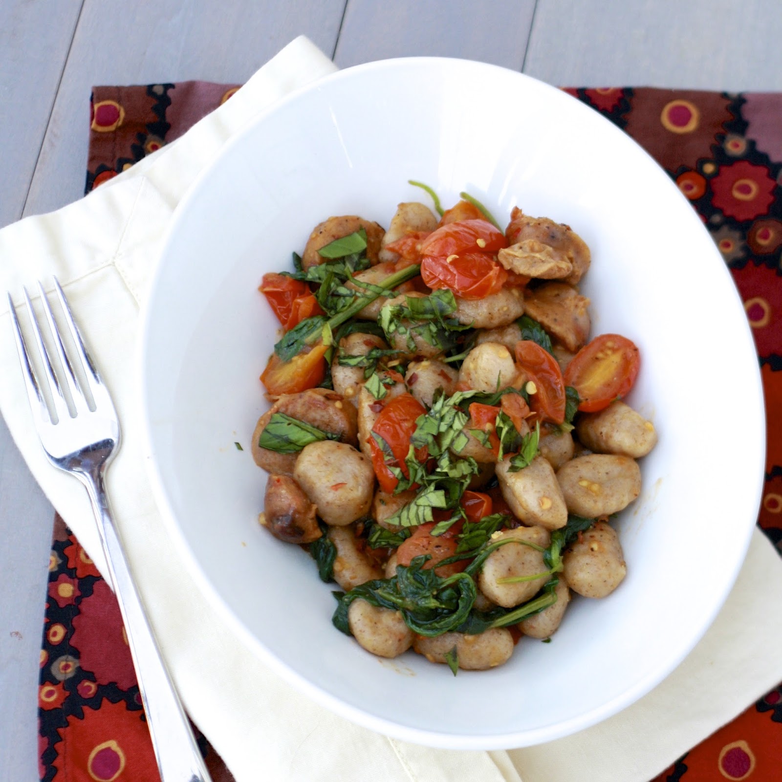 Skillet Gnocchi with Sausage, Spinach, and Tomatoes | The Sweets Life