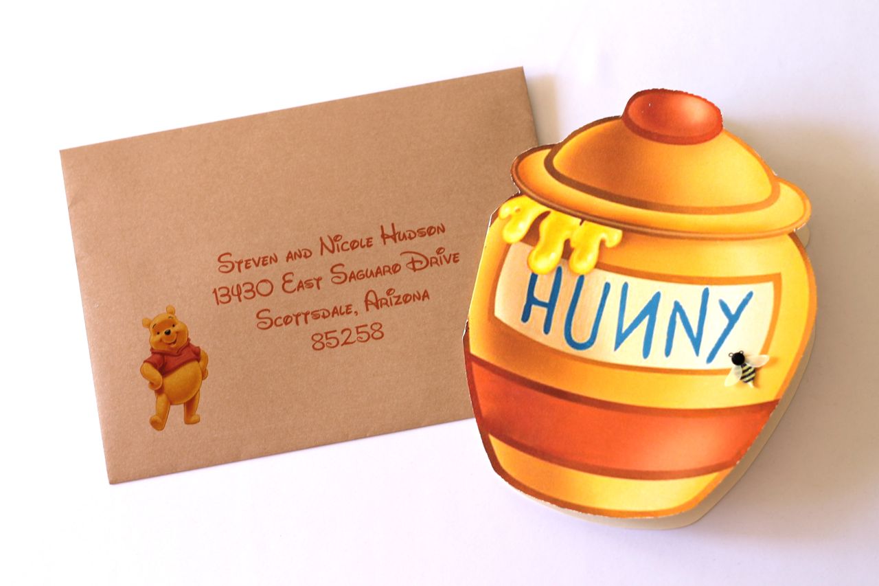 embellished paperie winnie the pooh hunny jar invites