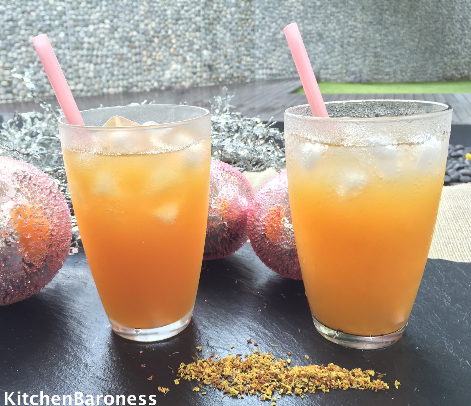 KitchenBaroness: Osmanthus Apricot Drink With Konjac Jelly Strips
