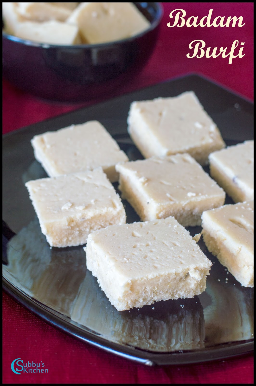 Badam Cashew Burfi Recipe Badam Burfi Recipe Subbus Kitchen