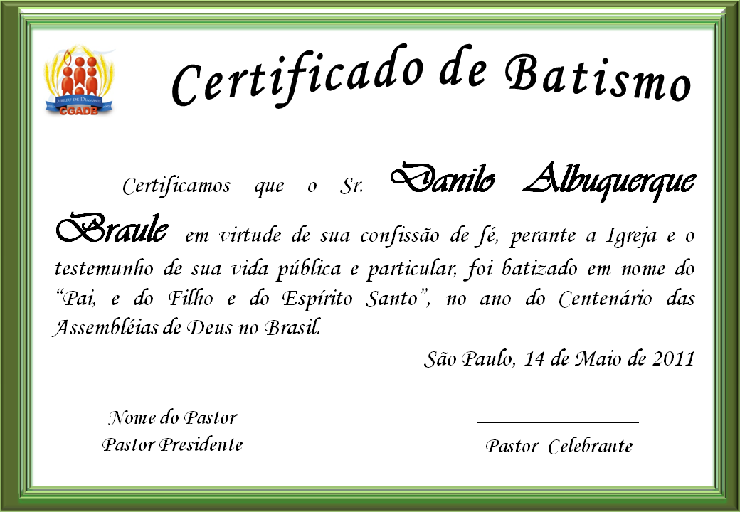 adelia brunelli certificado de batismo certificado de batismo