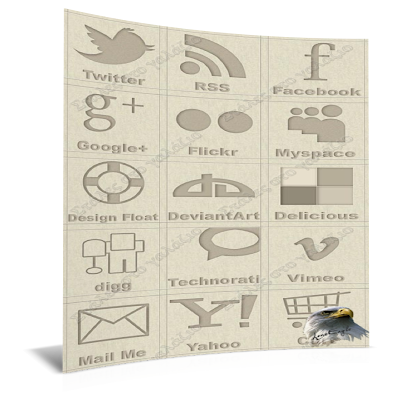 Brown Social Icons Set, Icons, Social Bookmarks Icons