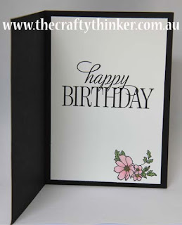 SU, www.thecraftythinker.com.au, hand made birthday card, pink & black