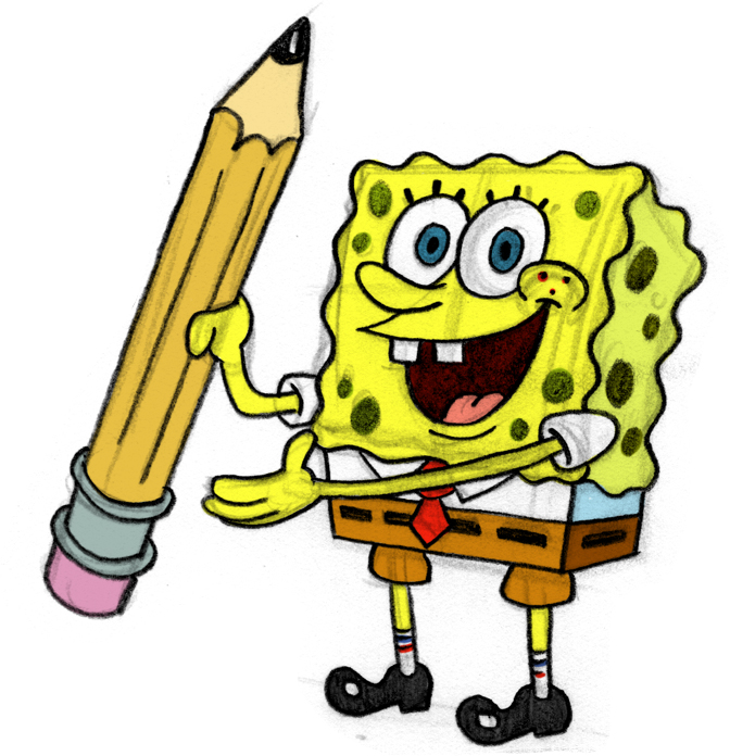 Spongebob writing paper images quote   my work on my 