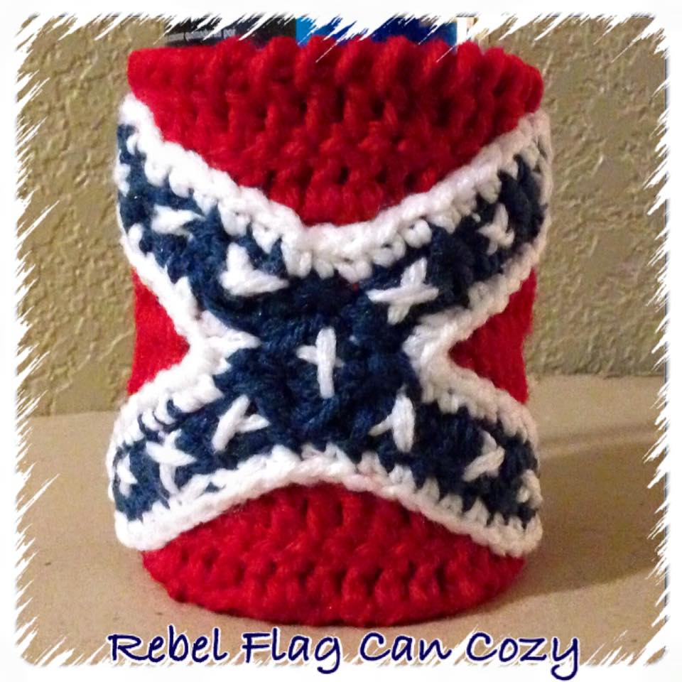 Taste Of Craftiness: Crochet Rebel Flag Can Cozy