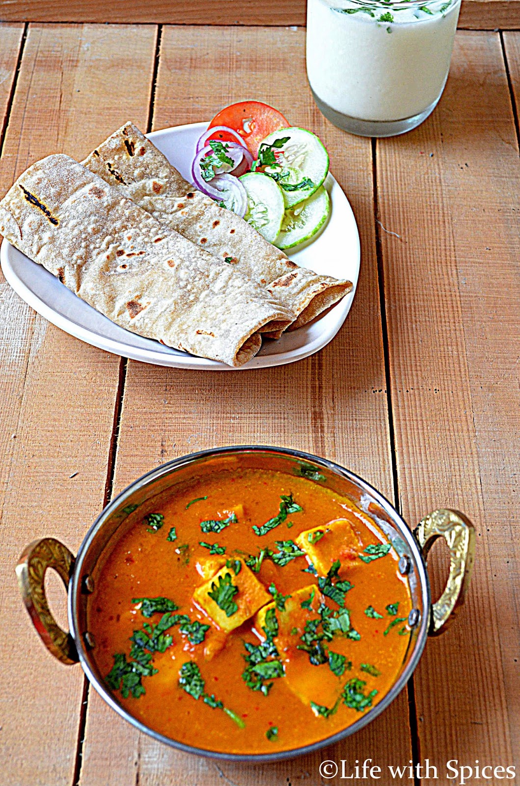 Life with spices PANEER LABABDAR (Cottage Cheese in simple gravy)