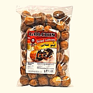 Golchin Dried Lemon Omani The dried limes usually measures between 1 inch and 1.5 inches (2.54 to 3.81 cm). Their outer skin is marked by dark-colored vertical stripes,