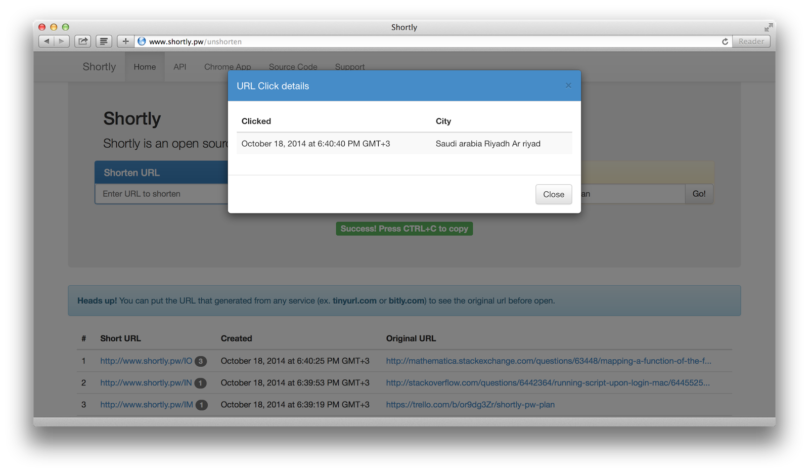 To Be Creative shortly.pw is an open source URL shorten, unshorten and