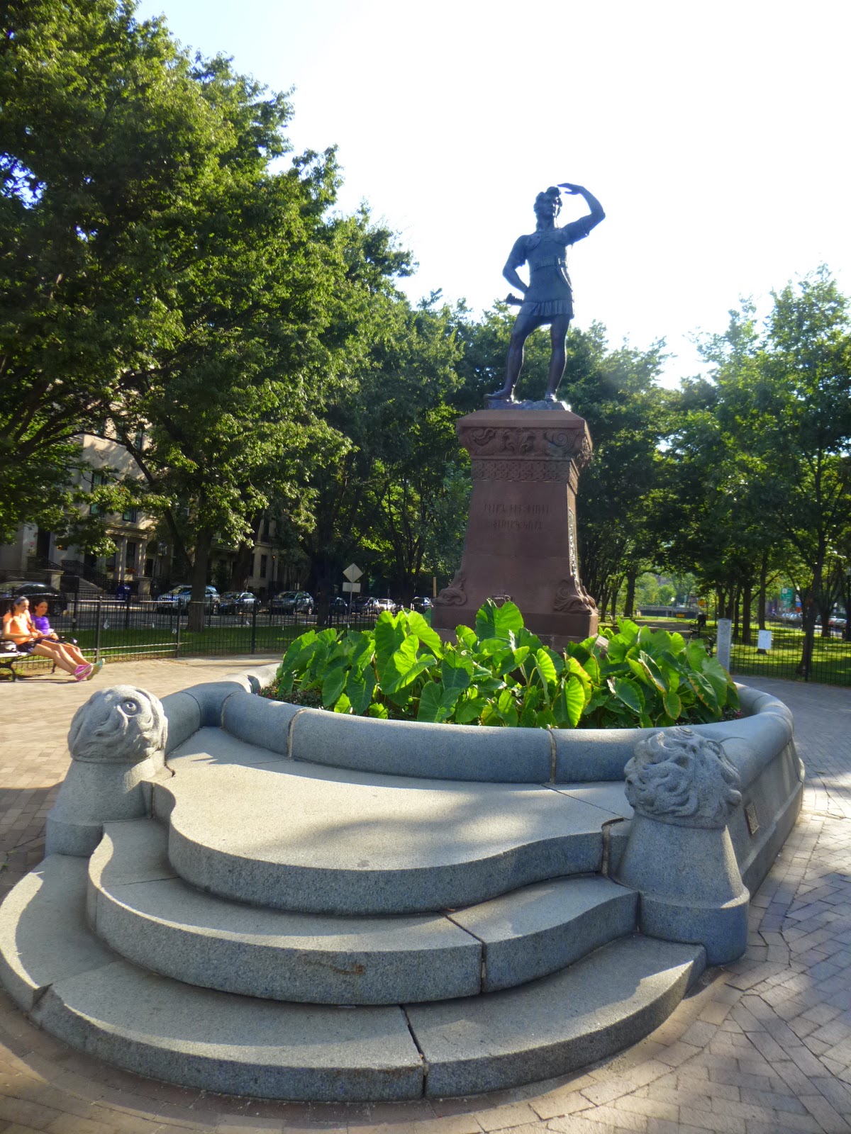 Photoops Statue of Historic Figure Leif Erikson Boston, MA