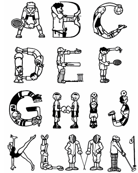 Sports Alphabet Coloring Pages