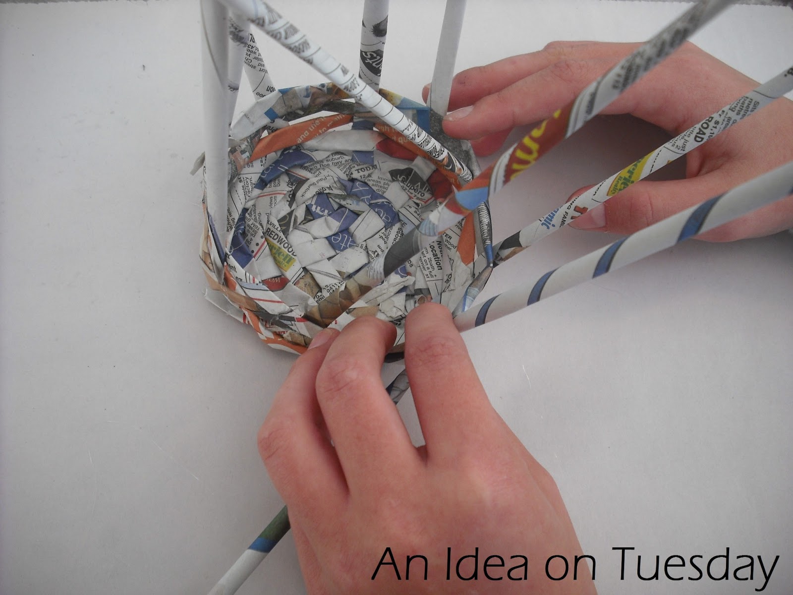 An idea on Tuesday Newspaper Basket