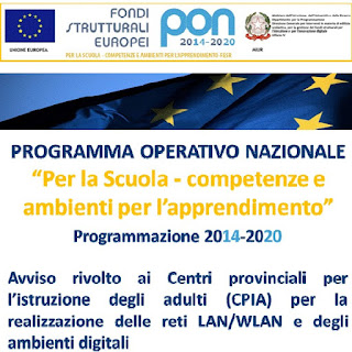 PON 2014/2020 - Avviso ambienti digitali e laboratori nei Centri Provinciali per l'Istruzione degli Adulti (CPIA)