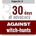 30 Days of Advocacy - Against Witch-Hunts