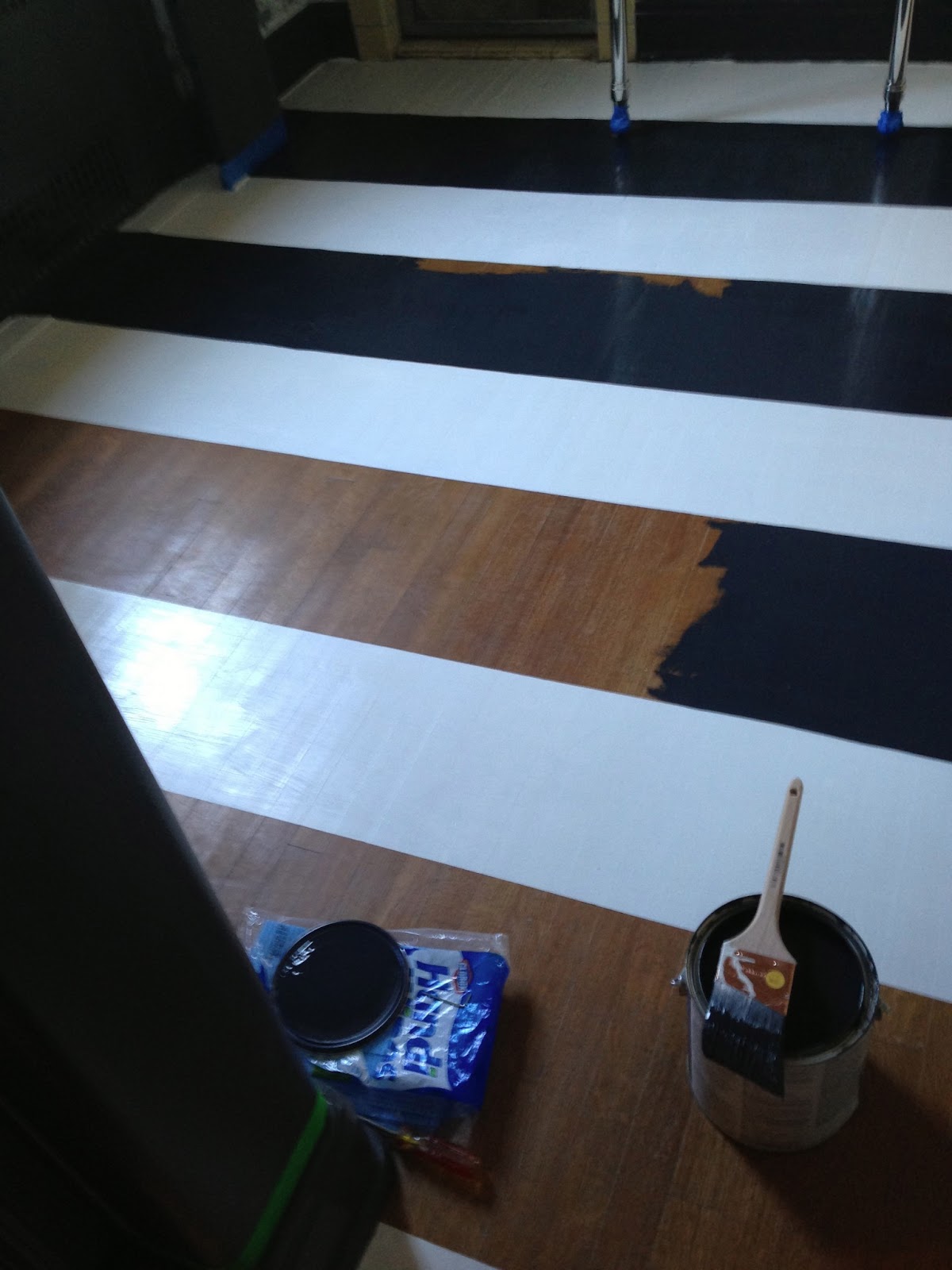 Lisa Mende Design Paint Stripes on Hardwood Floors Tuesday Tips