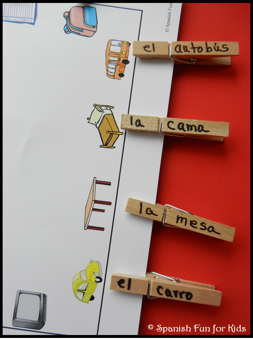 Music and Spanish Fun Fun Learning with Clothespins
