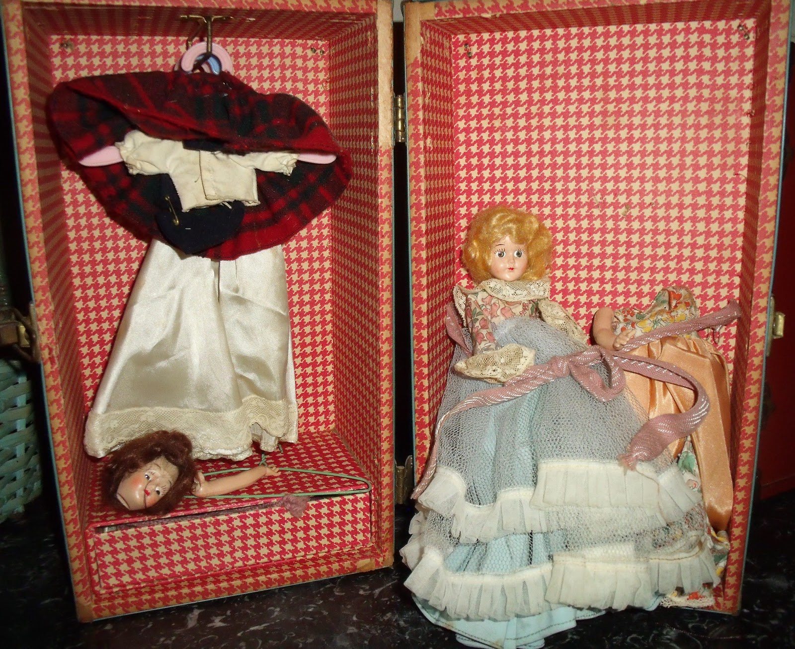 vintage doll trunk
