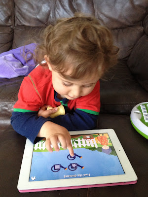 Ben enjoying playing the Grandma's Garden app Ben enjoying playing the Grandma's Garden app, kids apps, educational apps