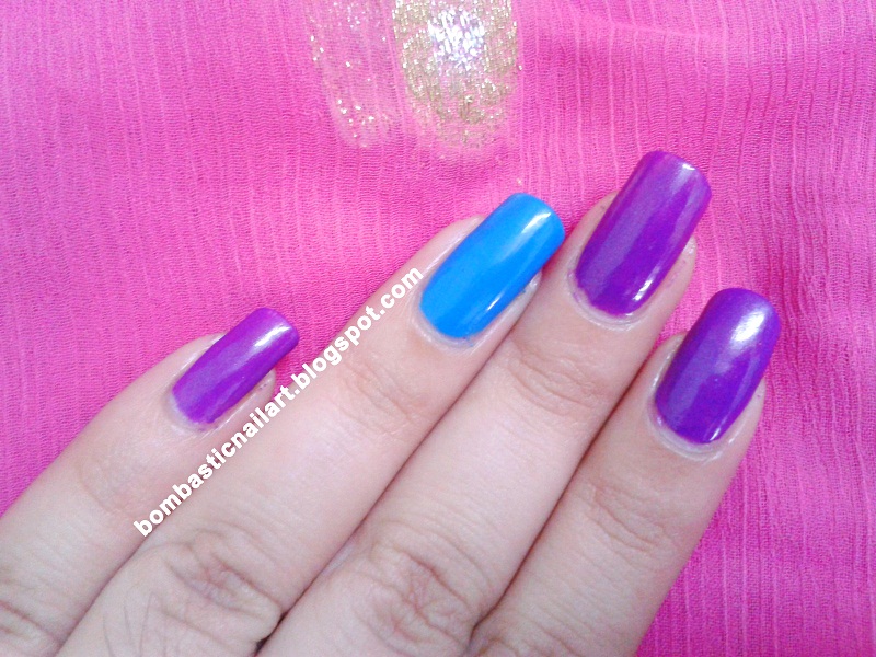 blue purple nail art