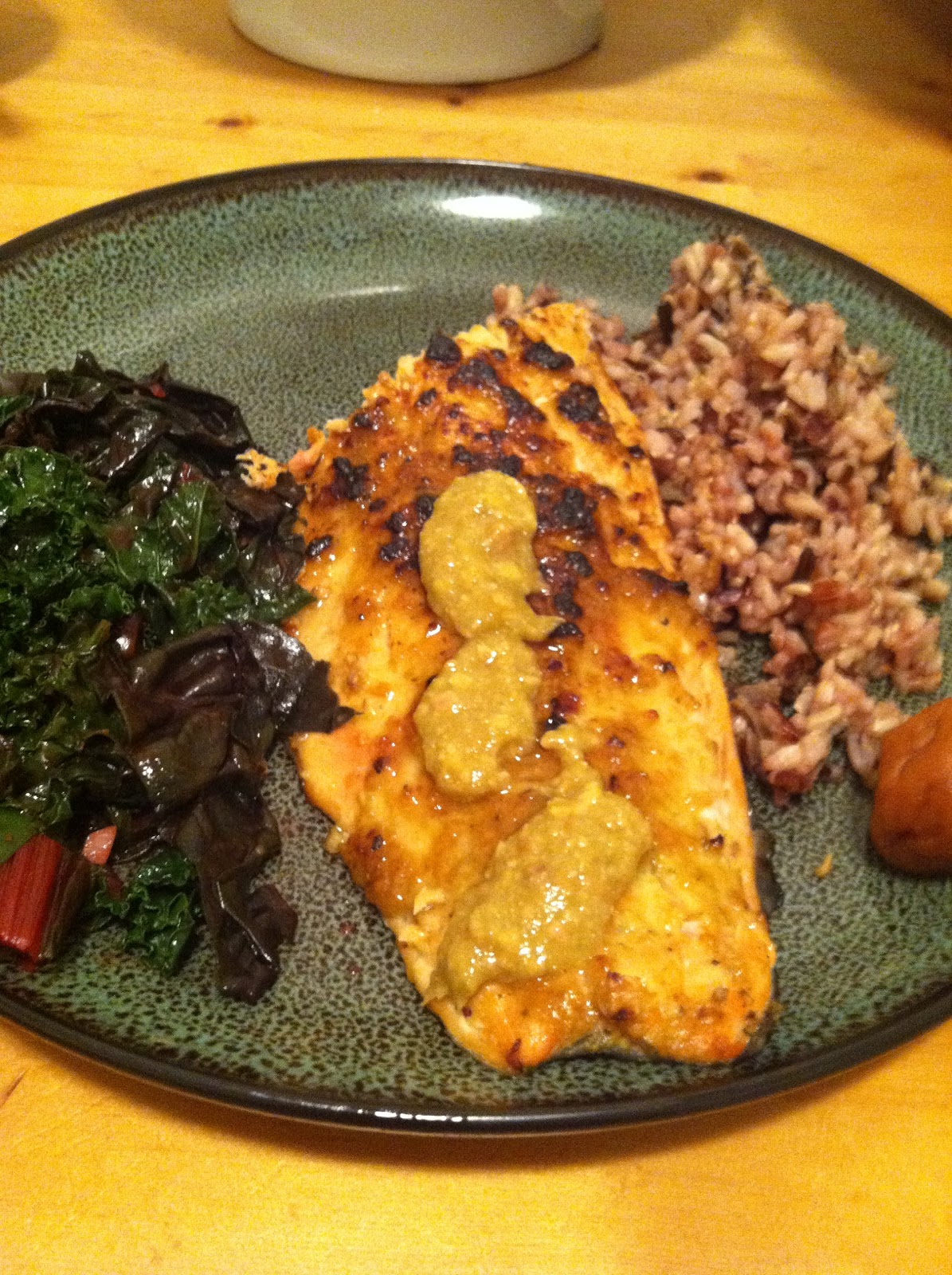 The Curried Cook Grilled Salmon with Jalapeno Pepper Puree