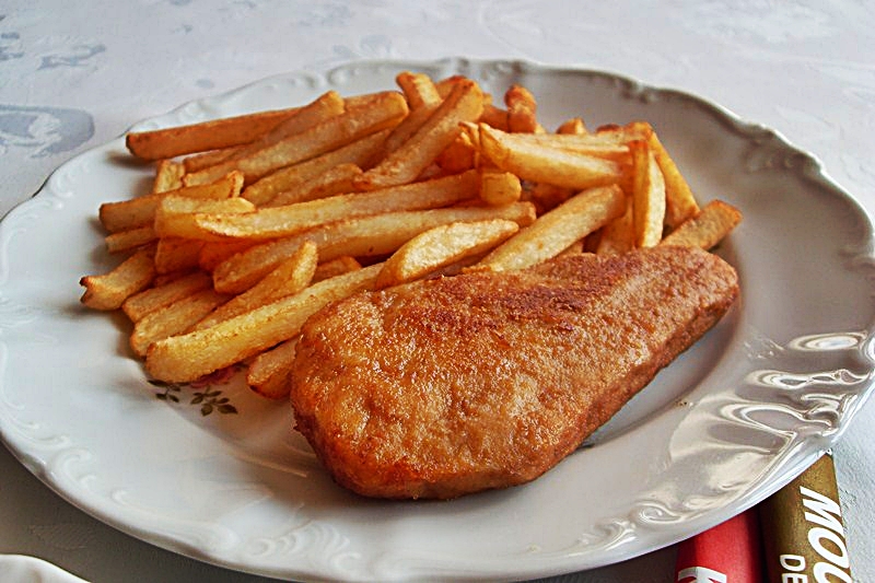 Ma Cuisine Végétalienne Escalopes panées de poulet, frites (Vegan)