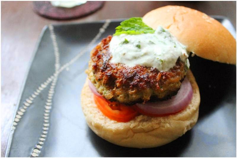 Baker in Disguise Indian Style Lamb Burgers With Herbed Yoghurt