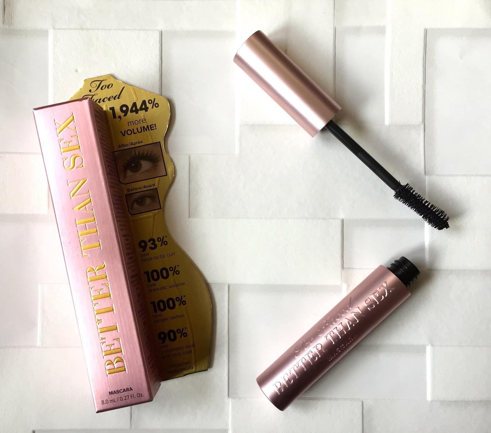 Review Too faced 'Better than sex mascara' with before and after