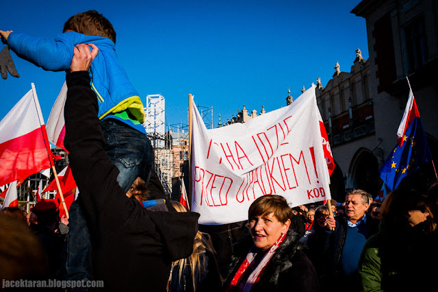 Krakow, demonstracja w obronie demokracji