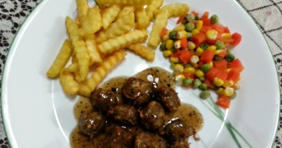 Resepi Meatball & Black pepper Sauce
