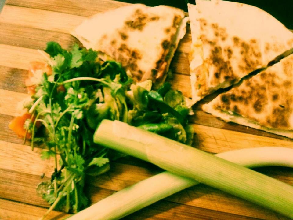 Jayanthi's Indian Recipes Quesadilla, Pita Bread and Brussels sprouts