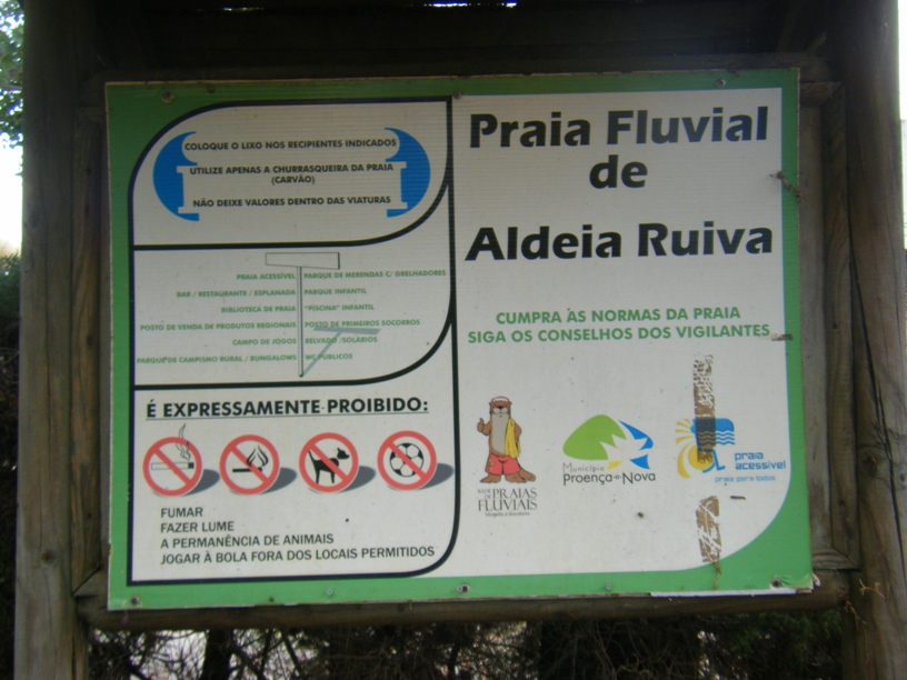 Placa Identificativa da Praia Fluvial de Aldeia Ruiva