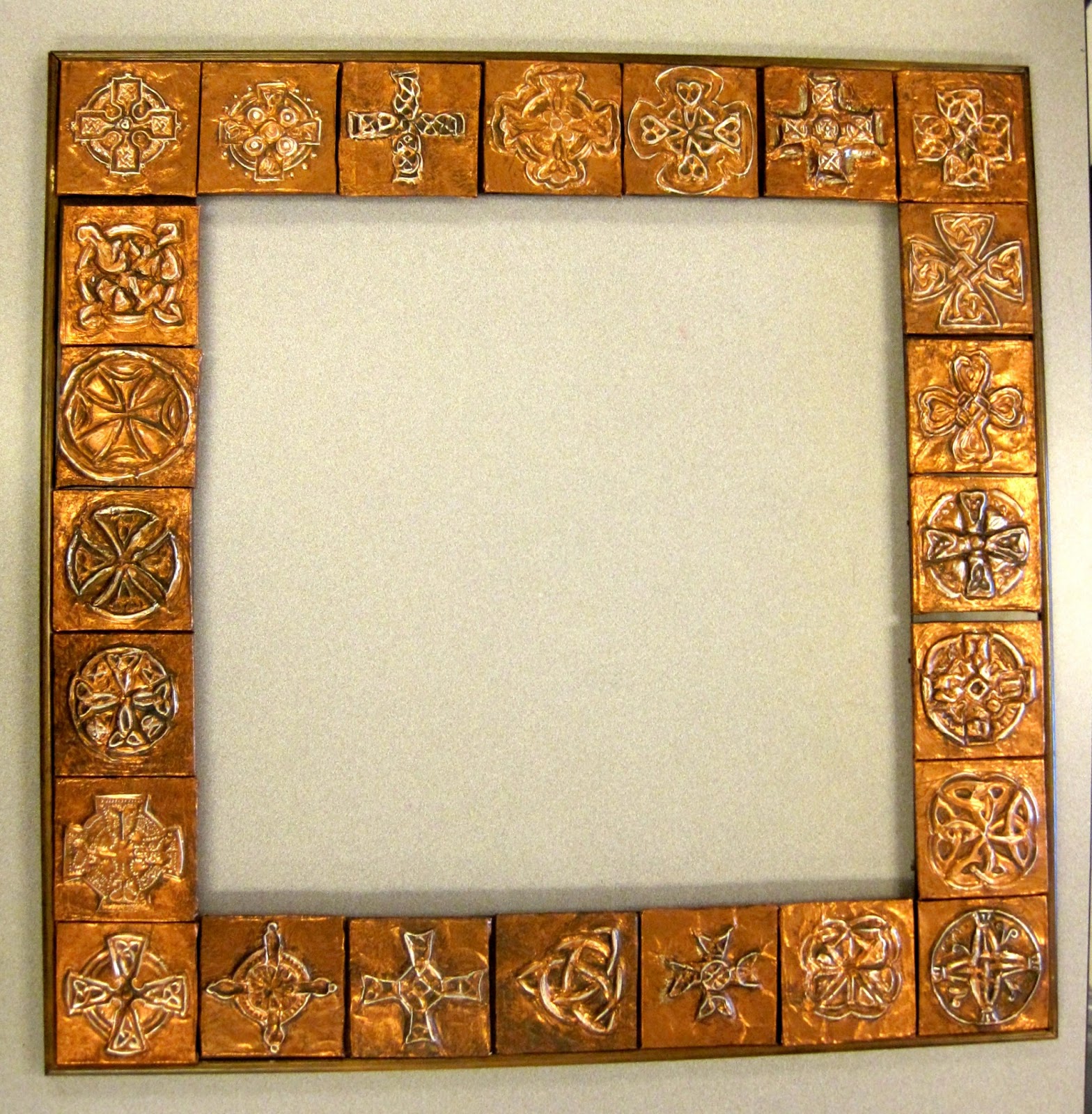 Art class ideas: Copper Repousse Celtic Mirror