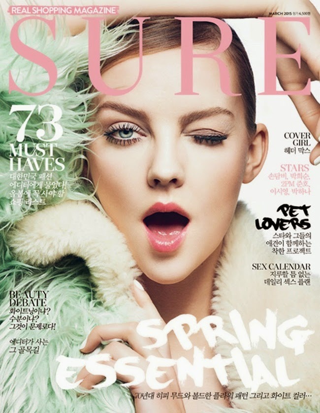 Sure Korea March 2015, Heather Marks Coach × Gary Baseman 2015 SS Mint Fur Coat Editorials