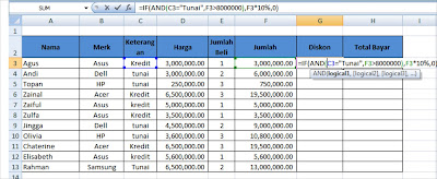 Fungsi IF OR dalam Microsoft Excel Fungsi IF OR dalam Microsoft Excel