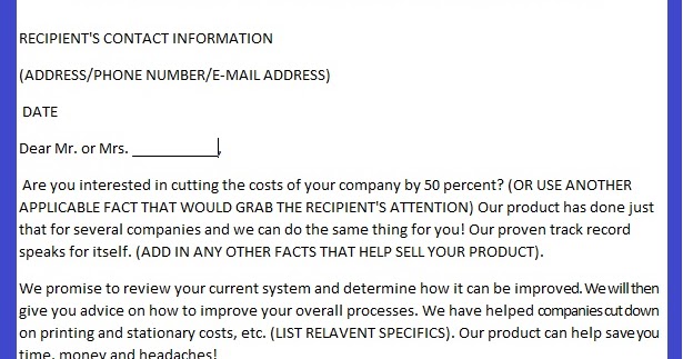 covering letter for business proposal