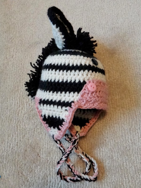 Grandma Swills Handcrafted Knits: Handmade Crochet Zebra Baby Hat